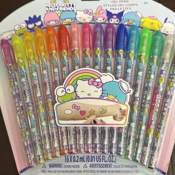 Sanrio HelloKitty and Friends 16 piece Glitter Body Gel Pens - Picture 9 of 9